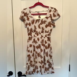 White Floral Sz S Midi Dress